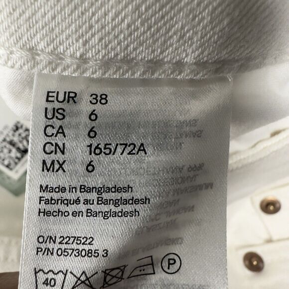 H and M Denim Jeans Women's Size 6 (28x26) White with tags - Picture 11 of 13